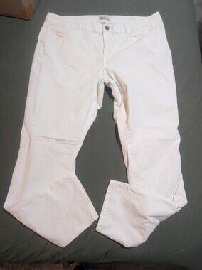 Women's White Madison Stretch Pants Size 14 Cotton Spandex Blend Holiday